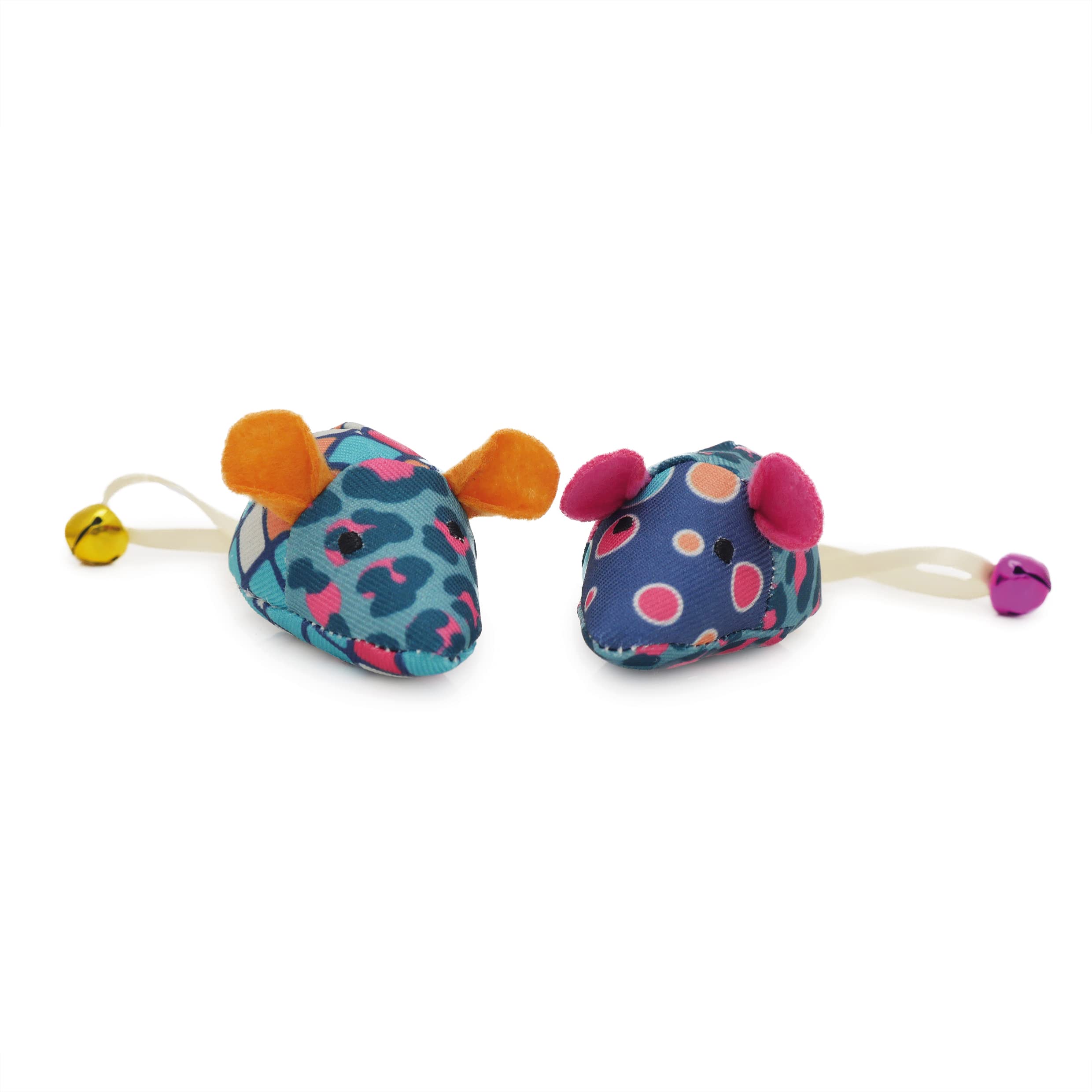 Jolly Moggy Patchwork Mice Duo Cat Toys - Set Of Size 2