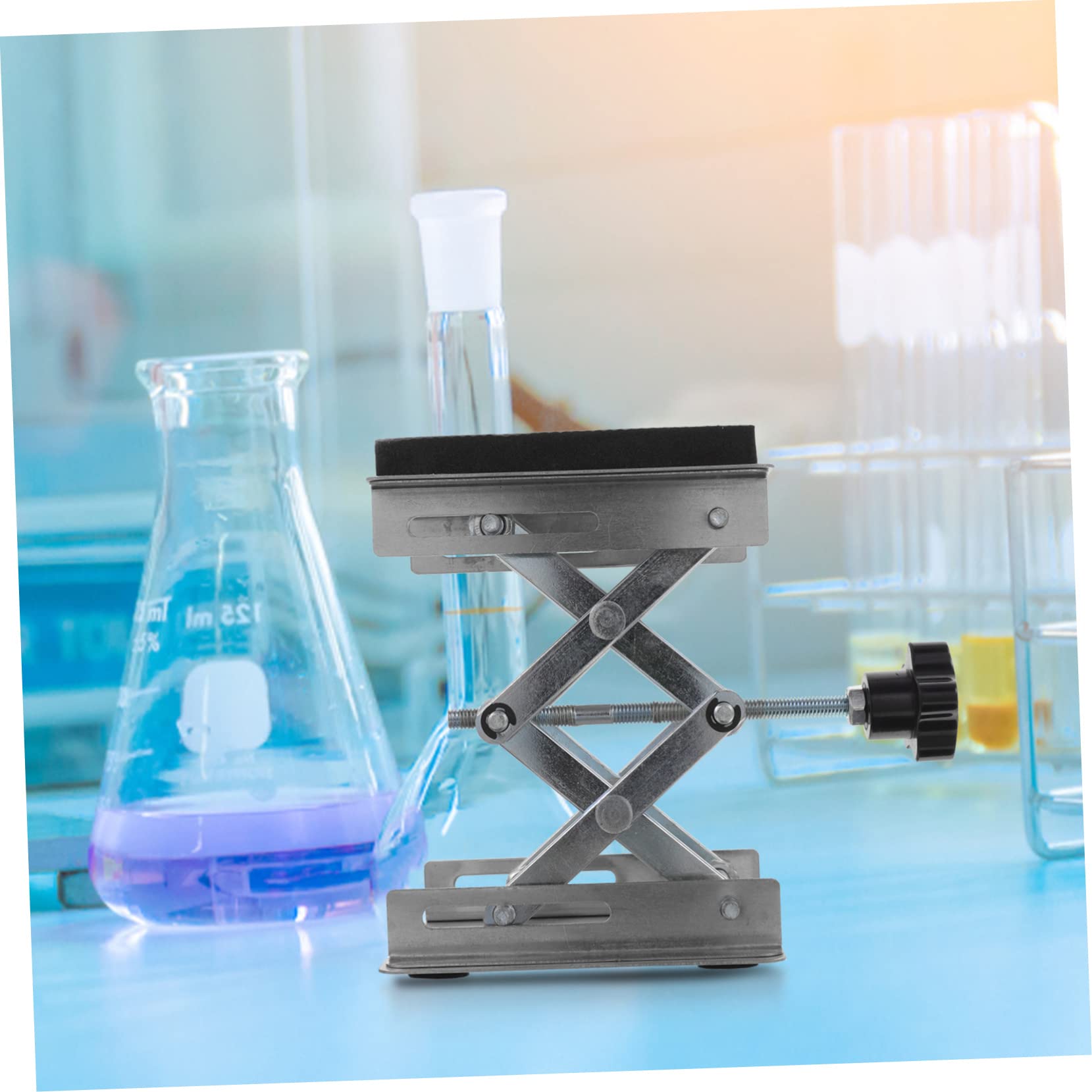 Cabilock 4 Piezas Soporte De Mesa Elevadora Soporte De Tijera Ajustable Acero Plataforma Elevadora De Soporte De Laboratorio Herramienta De Elevación De Altura Manual Aleación De Aluminio