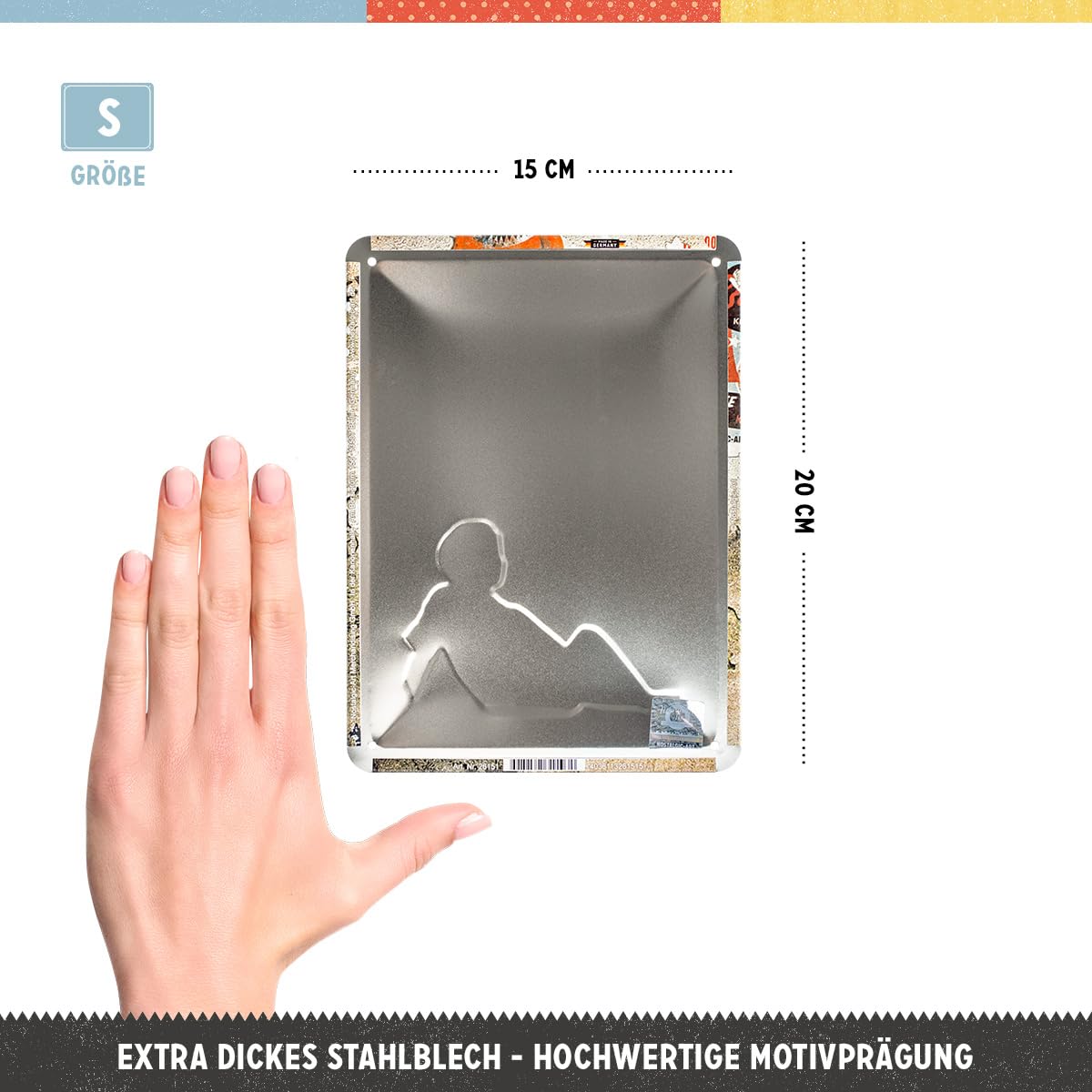 Nostalgic-Art Retro Blechschild Berlin Street Art (15x20 Cm) – Metallschild Mit 3D-Prägung Als Geschenk