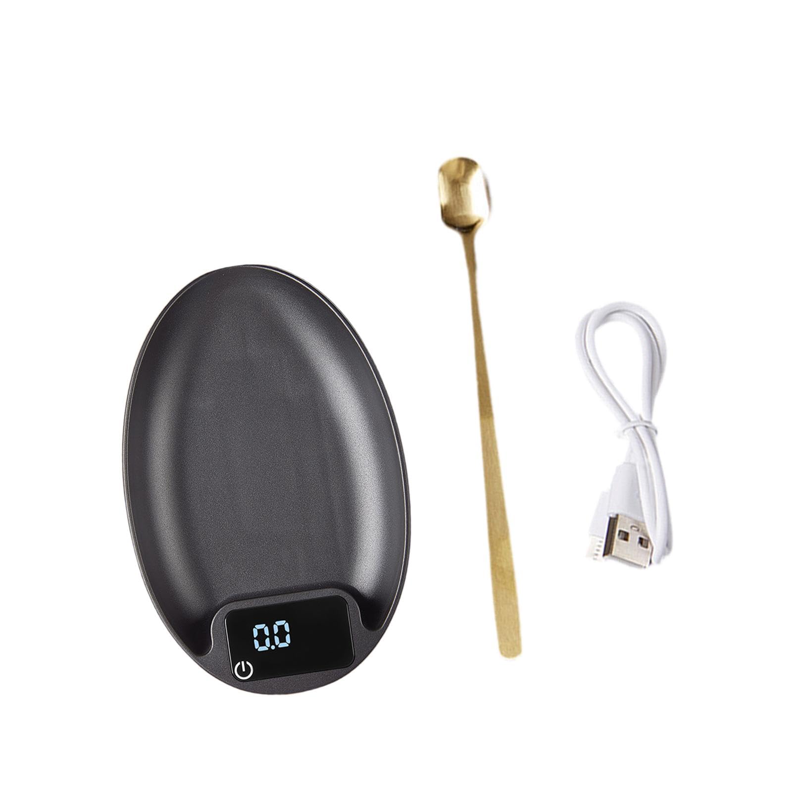 Bilancia Elettronica Accessori Cucina Bilancia Digitale Portatile caffè Multifunzione con Cucchiaio E Cavo USB Funzione Pesatura Ingredienti Adatta a, Nero