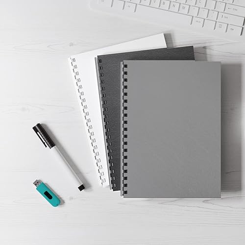 Miniatura 5 de Binditek Paquete de 10 espinas de encuadernación de peine de plástico, 1 pulgada de diámetro, capacidad de 225 hojas, tamaño carta, peine de