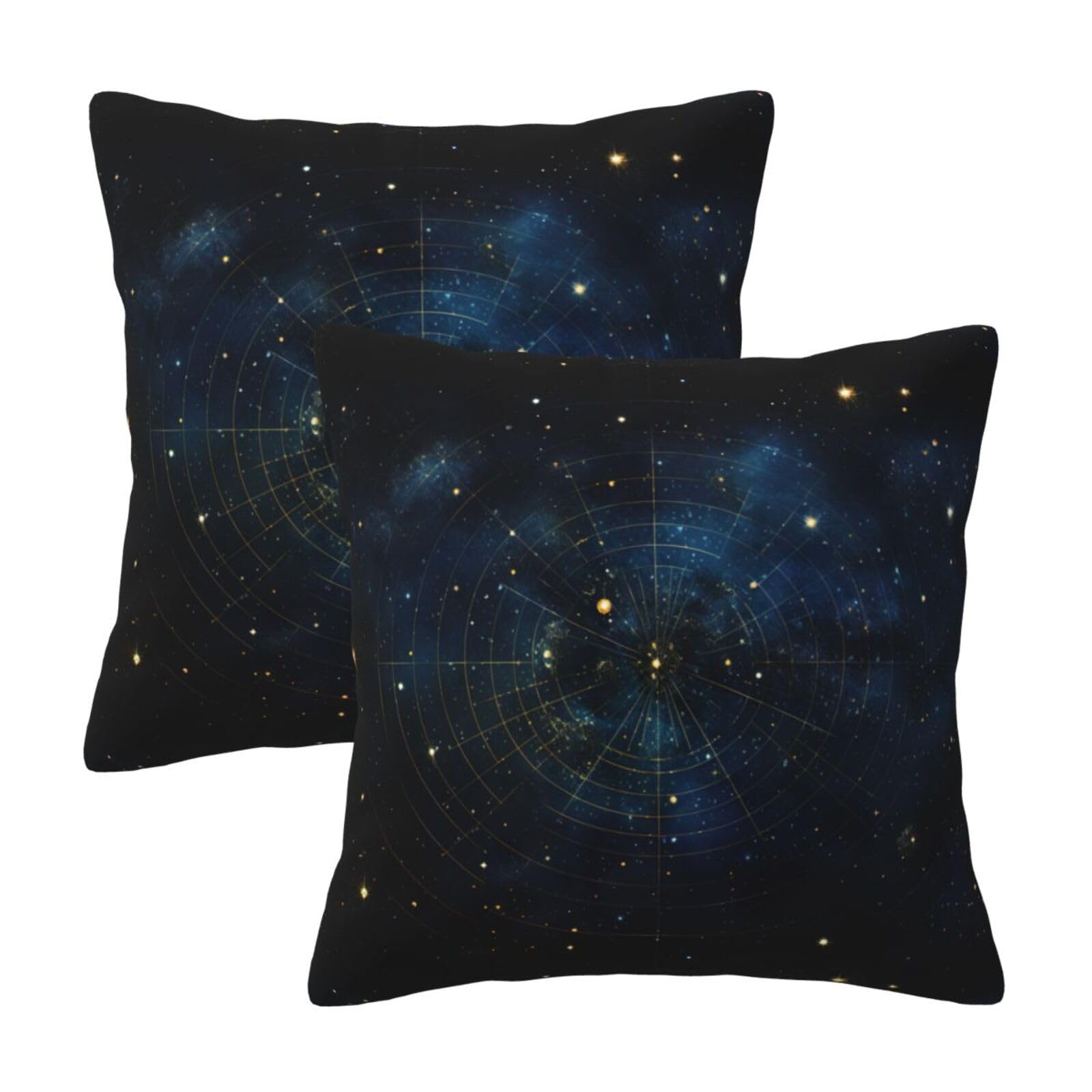 Housse de coussin carte constellation étoilée aux finitions soignées pour lit et canapé