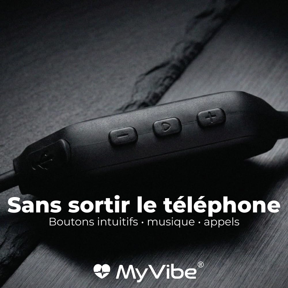 MYVIBE is Good Casque Conduction Osseuse Bluetooth 5.4 – Écouteur Conduction Osseuse Oreilles Ouvertes avec Micro, IPX5 Étanche – Ultra Léger 30g – Course à Pied, Cyclisme hors route, Randonnée, Sport