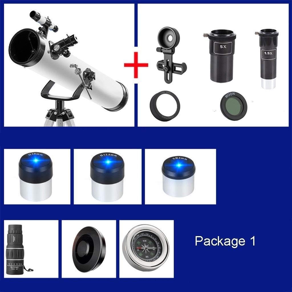 114mm Telescopes for Astronomy Beginners,Astronomical Telescope,Portable Travel Telescope for Beginners,Kids and Adult with Aluminum Telescopic Bracket (Package 3 A) (Package 3 A)