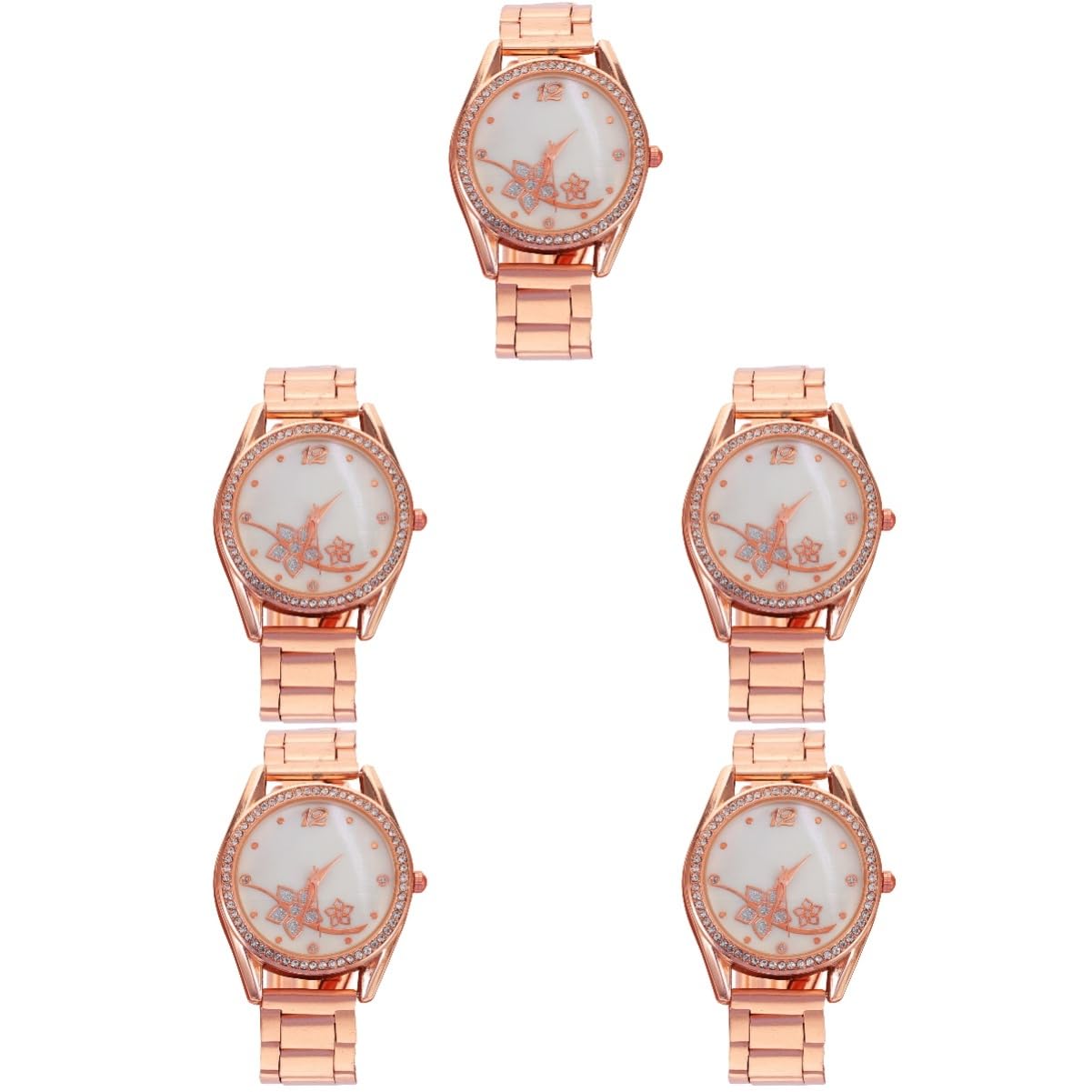 5pezzi Orologio Da Polso Con Design Fiore Per Ragazze Orologio Digitale Elegante Con Cinturino Per Adolescenti Con Brillantini Preciso e Materiale Sicuro