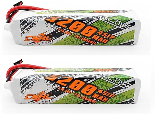 CNHL Batería Lipo 5200mAh 4S 14.8V 90C con enchufe EC5 Funda suave para RC coche, camión, tanque de buggy, avión y barco (2 paquetes)
