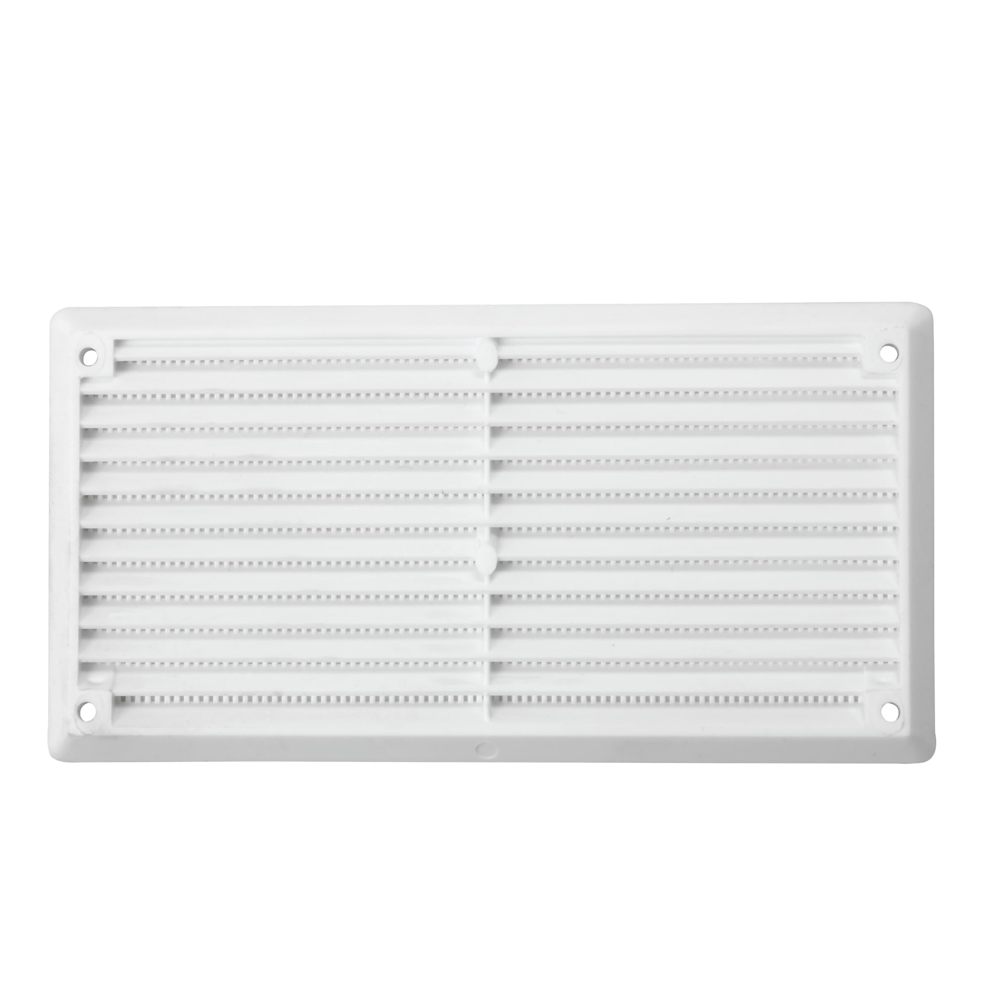Map White Plastic Louvre Air Vent Cover With Flyscreen, For Openings: 6" X 3" (150Mm X 75Mm), Ventillation Grille Cover,