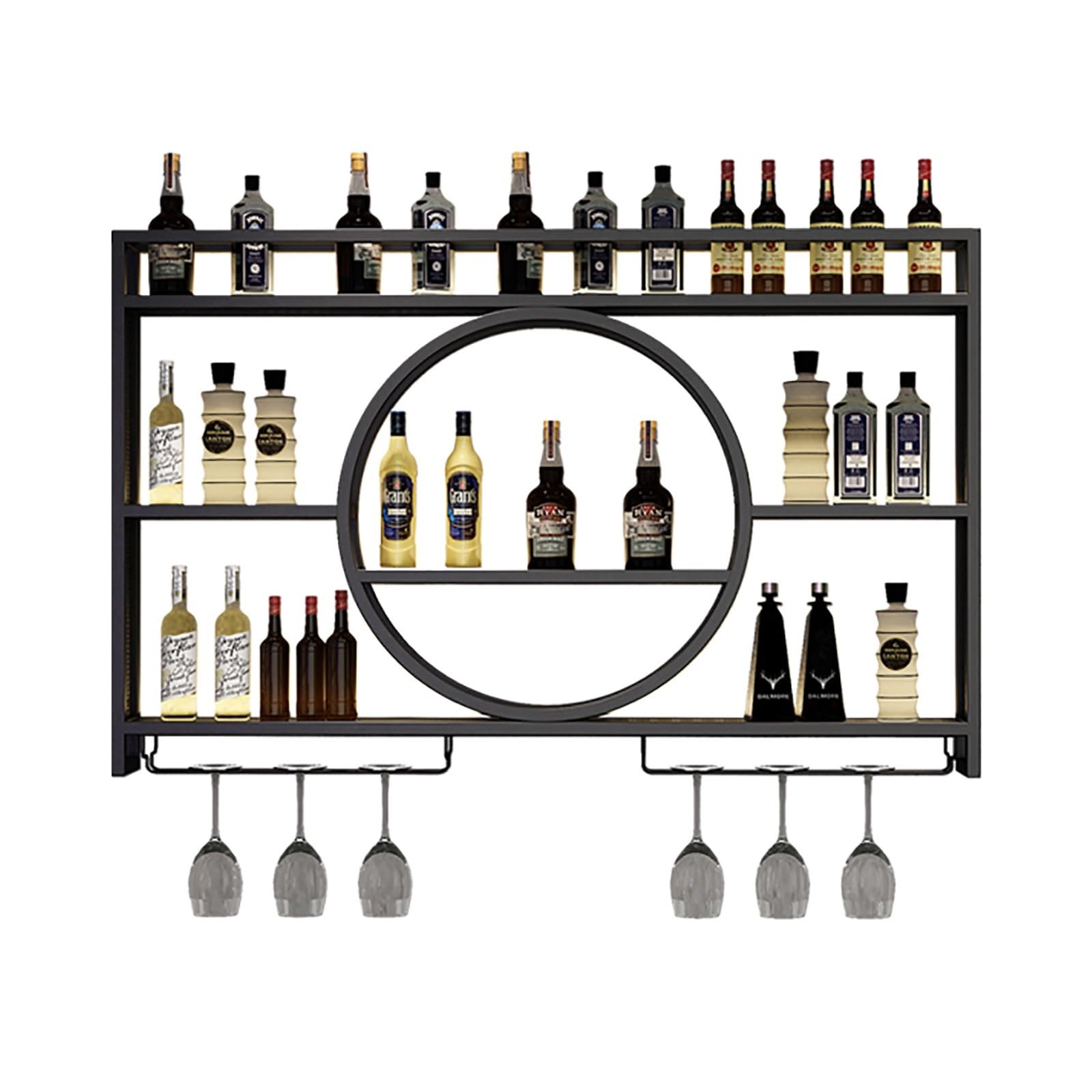 Botellero De Pared Industrial,Botellero De Hierro Estilo Industrial,Enfriador Vino Montado En La Pared,Botellero Almacenamiento Multifuncional,soporte Para Botellas Metal,multifuncional,comedor,cocina