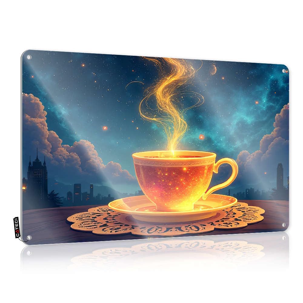 Sujd Colour Framed Chic Wall Art - Golden Steam, Cosmic Cityscape Rustic Wall Art Valentine's Day Easy Hang For Mount(30X40cm)
