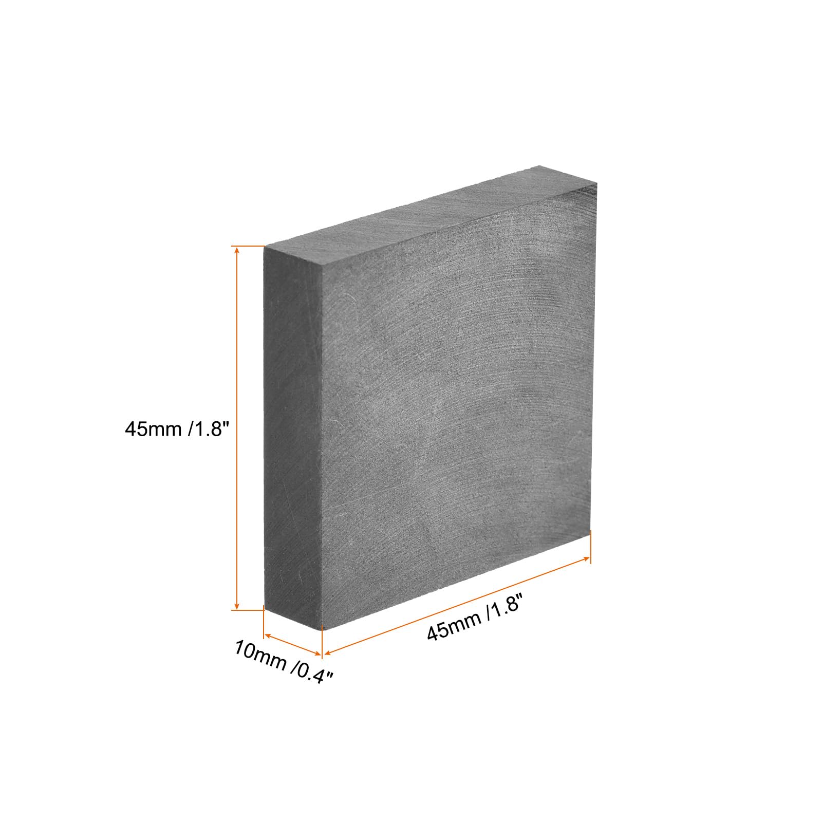 sourcing map Bloc de Graphite En Lingot, Rectangle, Plaque D'Électrode En Graphite 45X45X10mm Pour La Fusion, La Coulée, L'Électrolyse, Le Placage, Lot de 5