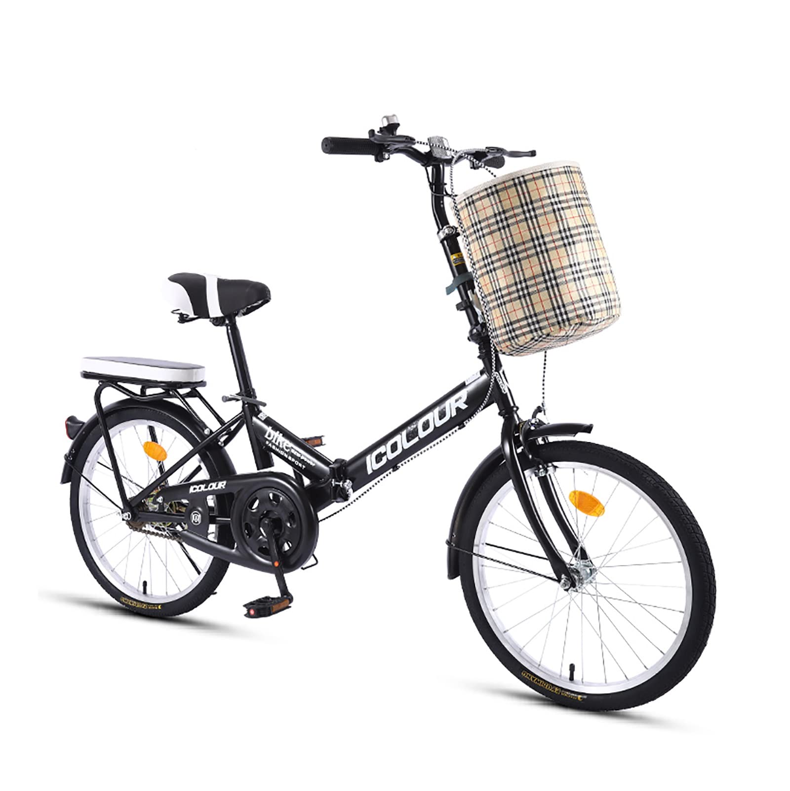 美品折りたたみ自転車 20インチ カゴ/7段変速/泥除け付き Amazon.co.jp: 折り畳み自転車 7段変速 20/22インチ カゴ付