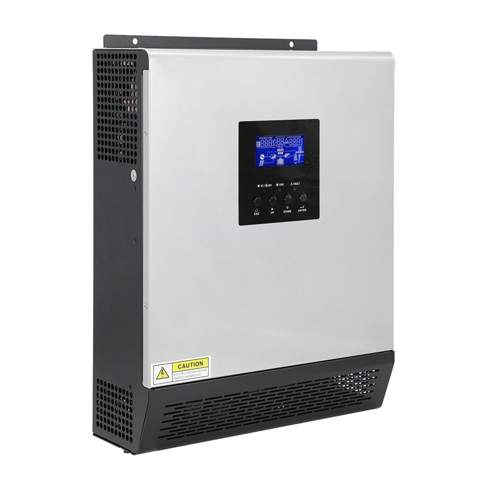 Hybrydowy Falownik Solarny 2400W 3KVA Czysta Fala Sinusoidalna Hybrydowy Falownik Solarny 24VDC Wyjście Wejściowe 50A PWM Kontroler Ładowarki Słonecznej I Ładowarka Sieciowa