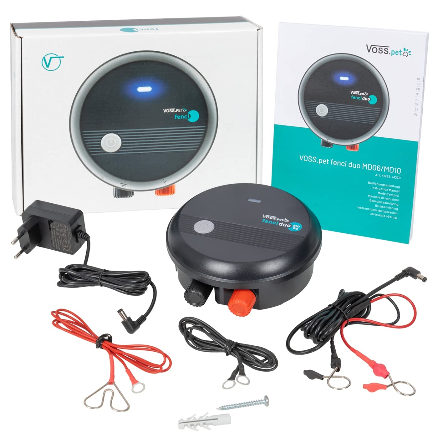 VOSS.PET fenci MD06 Weidezaungerät 12V 230V, Haus, Hof, Pferde, Hunde, Hühner, Wildtiere, Elektrozaungerät, Elektrozaun, Weidezaun