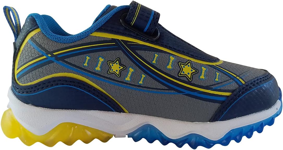 Nickelodeon Boy's Paw Patrol Chase and Marshall Light Up Sneakers (Navy/Yellow, Numeric_8) - Image 4