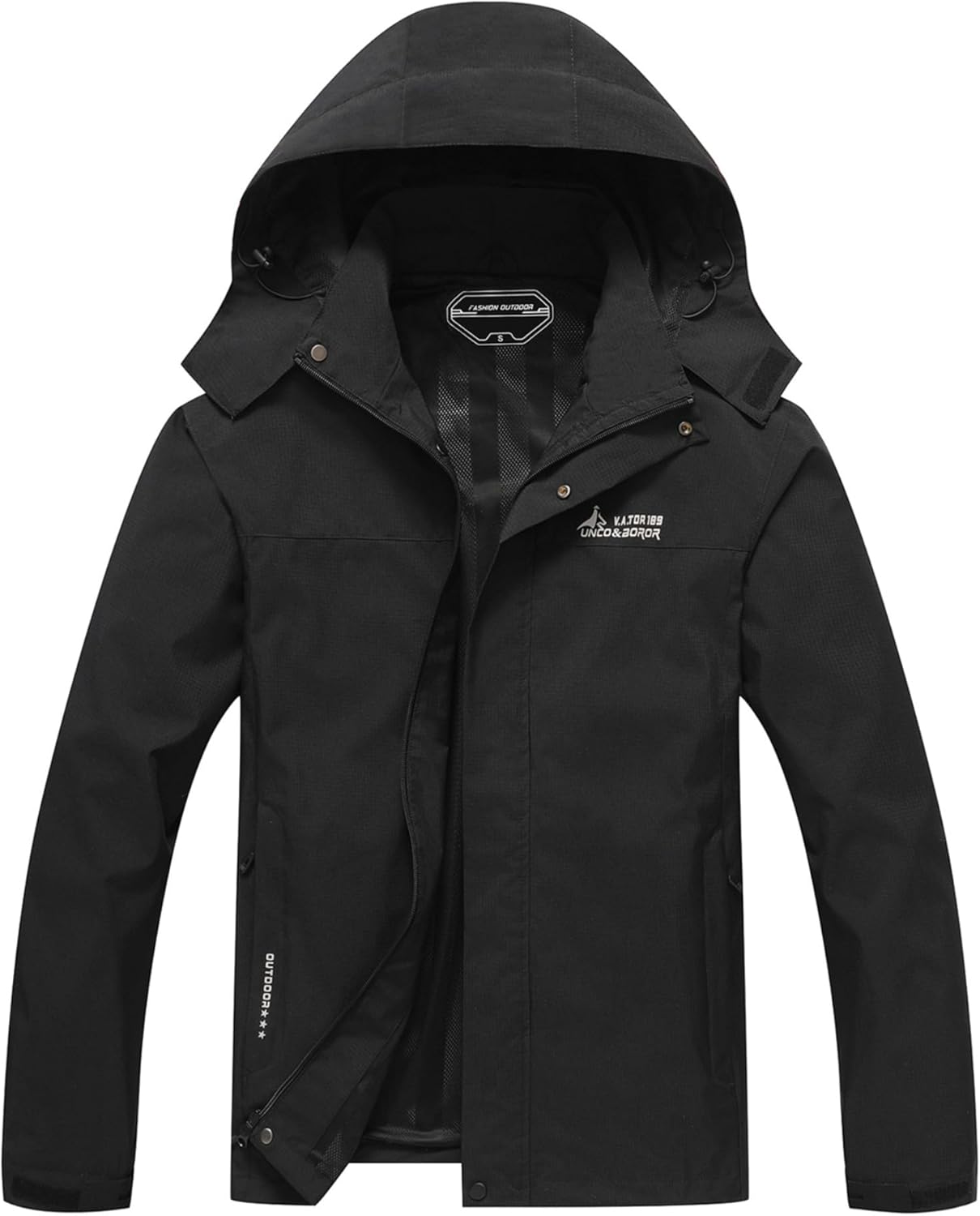 V.A.TOR 189 UNCO&BOROR Men's Waterproof Windbreaker Jackets Lightweight Hooded Rain Coat for Hiking Camping