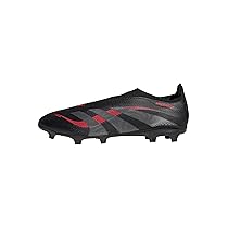 adidas Predator League Laceless Firm Multi Ground Football Boot, Scarpe da Calcio Unisex-Adulto, Core Black, Grey Four, Lucid Red, 48 2, 3 EU