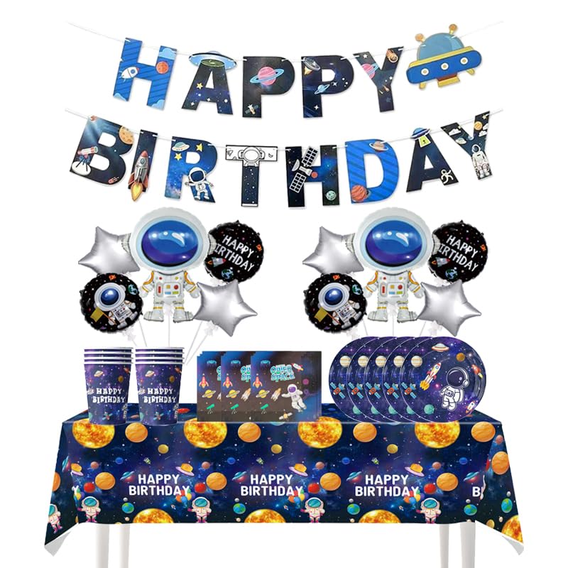 Banderole Anniversaire Rocket et Set de Table Espace sans Stress