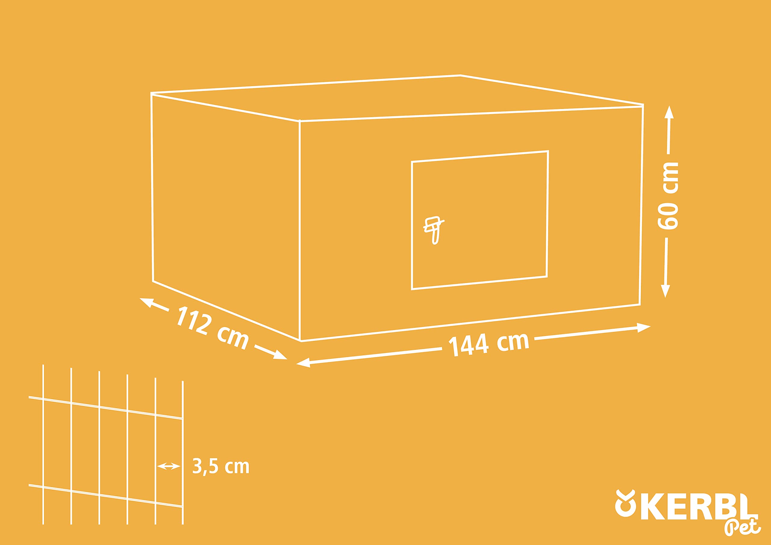Kerbl Pet Freilaufgehege, 144 x 112 x 60 cm, mit Sonnenschutz, langlebig, verzinkt