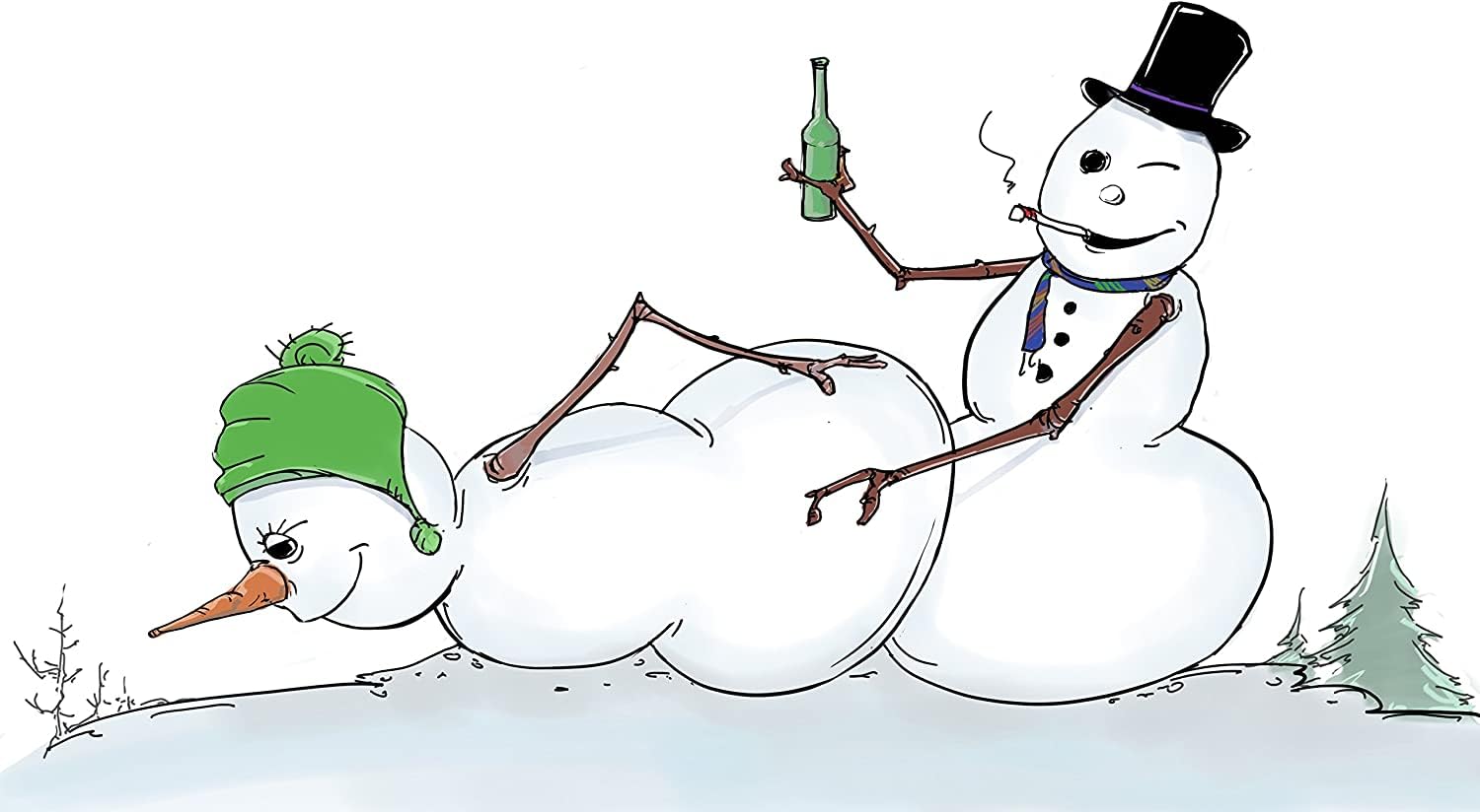 Jolly Balls Funny Christmas Card | Naughty Holiday Card | 4x6 Greeting Card with Envelope | Hilarious And Original Design Nimbo The Naughty Snowman (3 Pack - 1 Of Each Design)