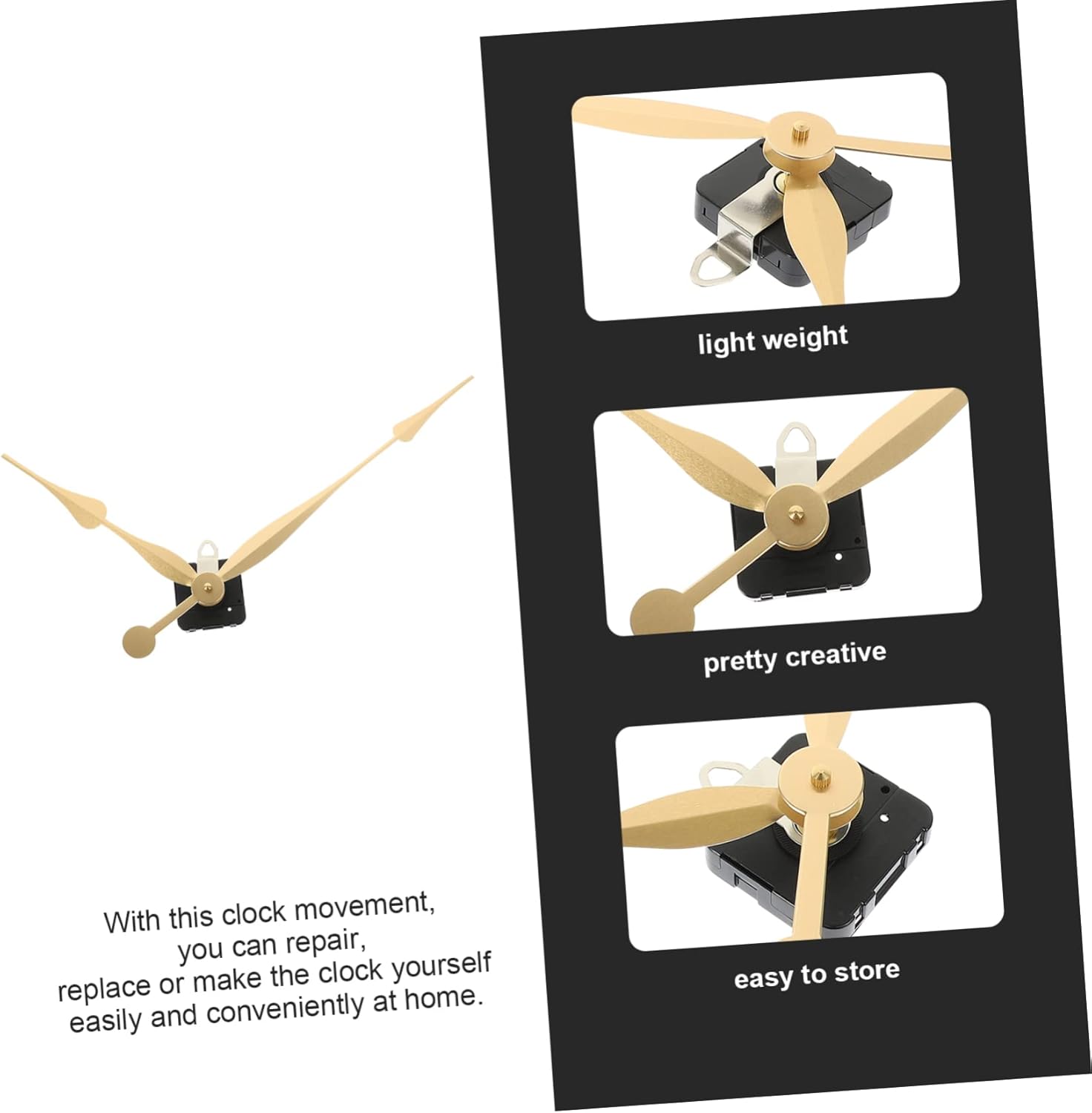 DOITOOL 3sets Clock Movement Torque Silent Mechanism for Wall Clock Replacement Practical and Stylish