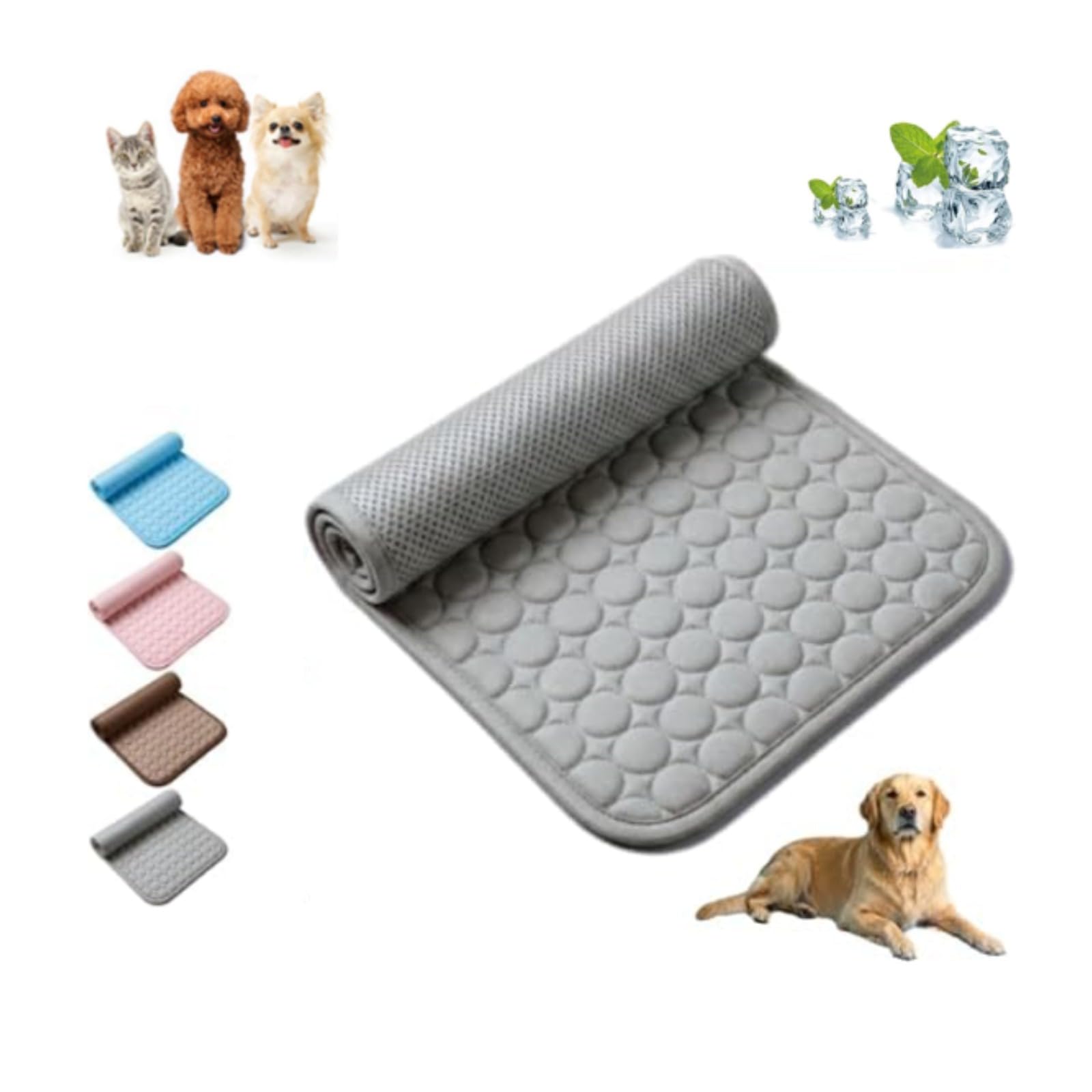 The Dog Hub Arcttic Cooling Dog Mat, Self-Cooling Pad for Large Dogs, Summer Bed (Gray,XXL-150X100CM)