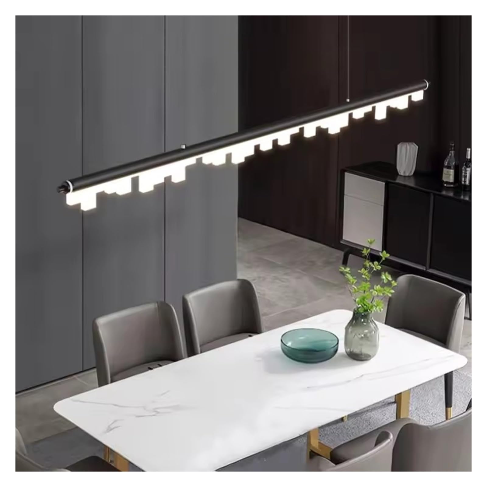 Applique murale LED suspendue design ruban noir 90 cm pour luminaire de salle à manger moderne