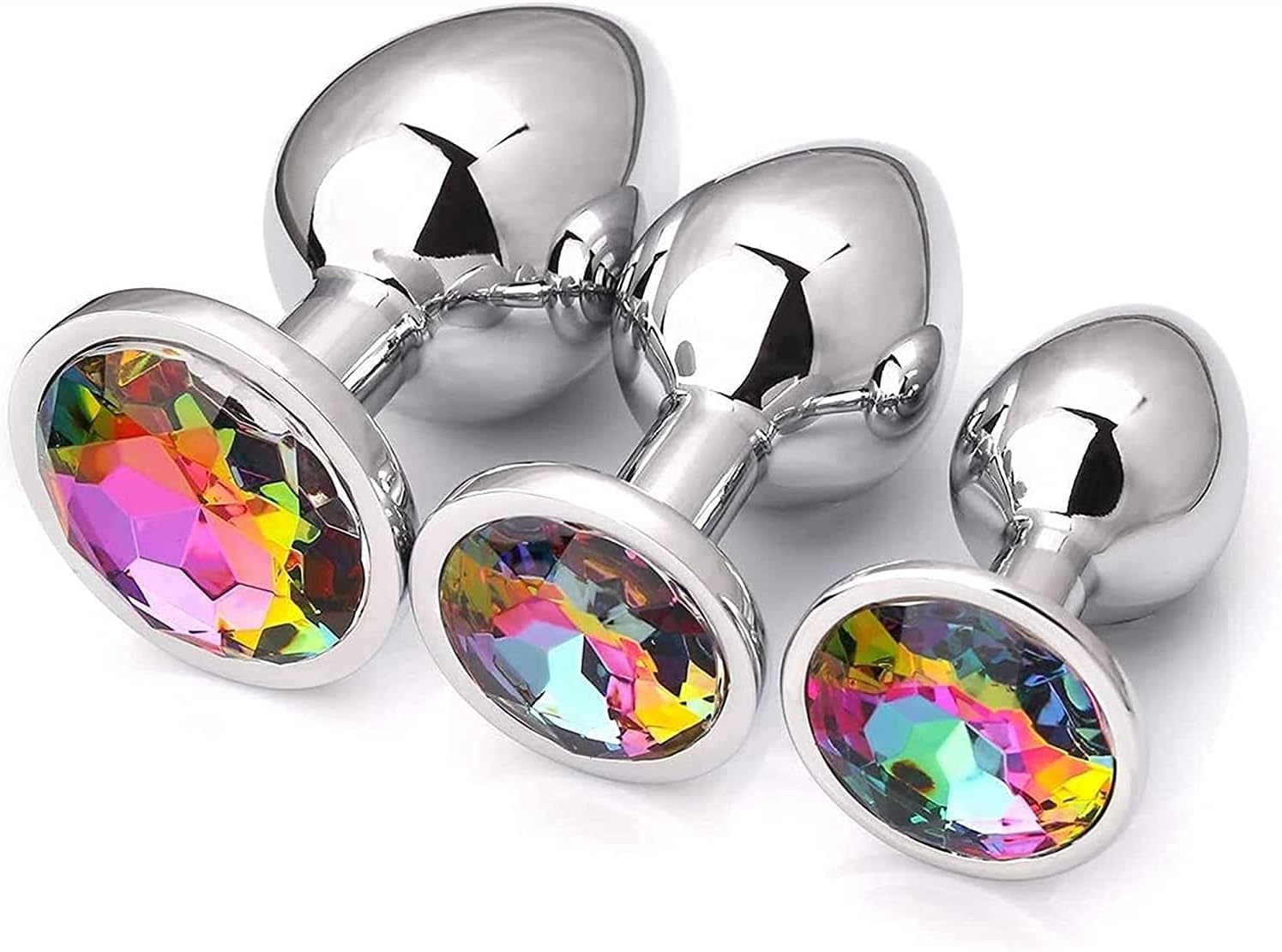 3Pcs/Set Stainless Steel Metal Crystal Jewelry WZL-F02 RGB