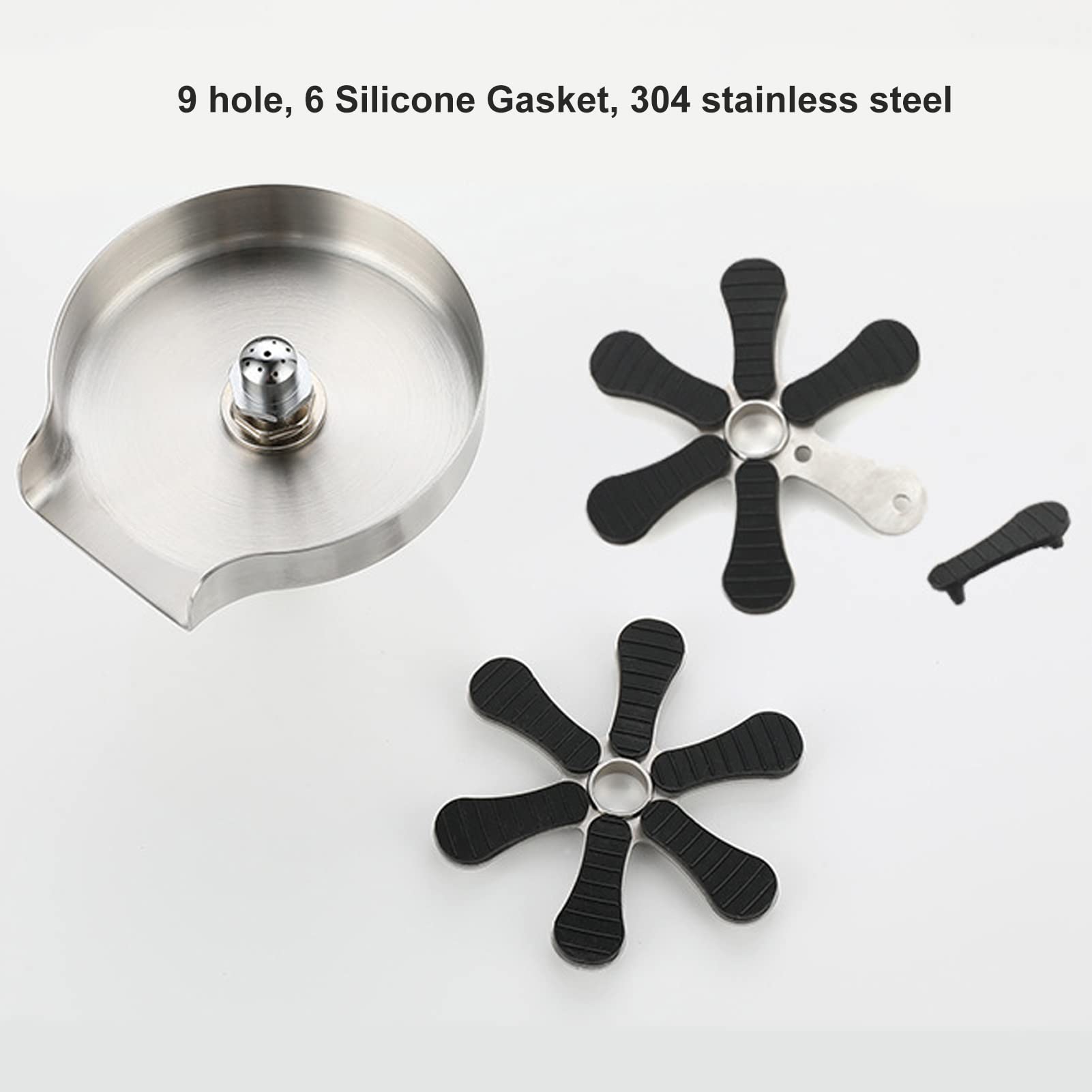 Asixxsix Enjuagavasos, Enjuagavasos Automático de Acero Inoxidable Giratorio 360° Lavavasos y Lavavasos para Fregadero Potente Lavavasos Enjuagavasos de Fregadero de Cocina para Bares