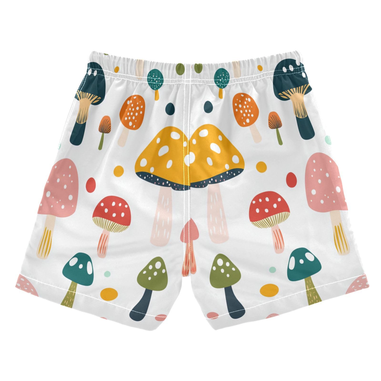 Jucciaco Boys Swim Trunk Mushroom Food Colorful Beach Board Shorts Teen Swimwear