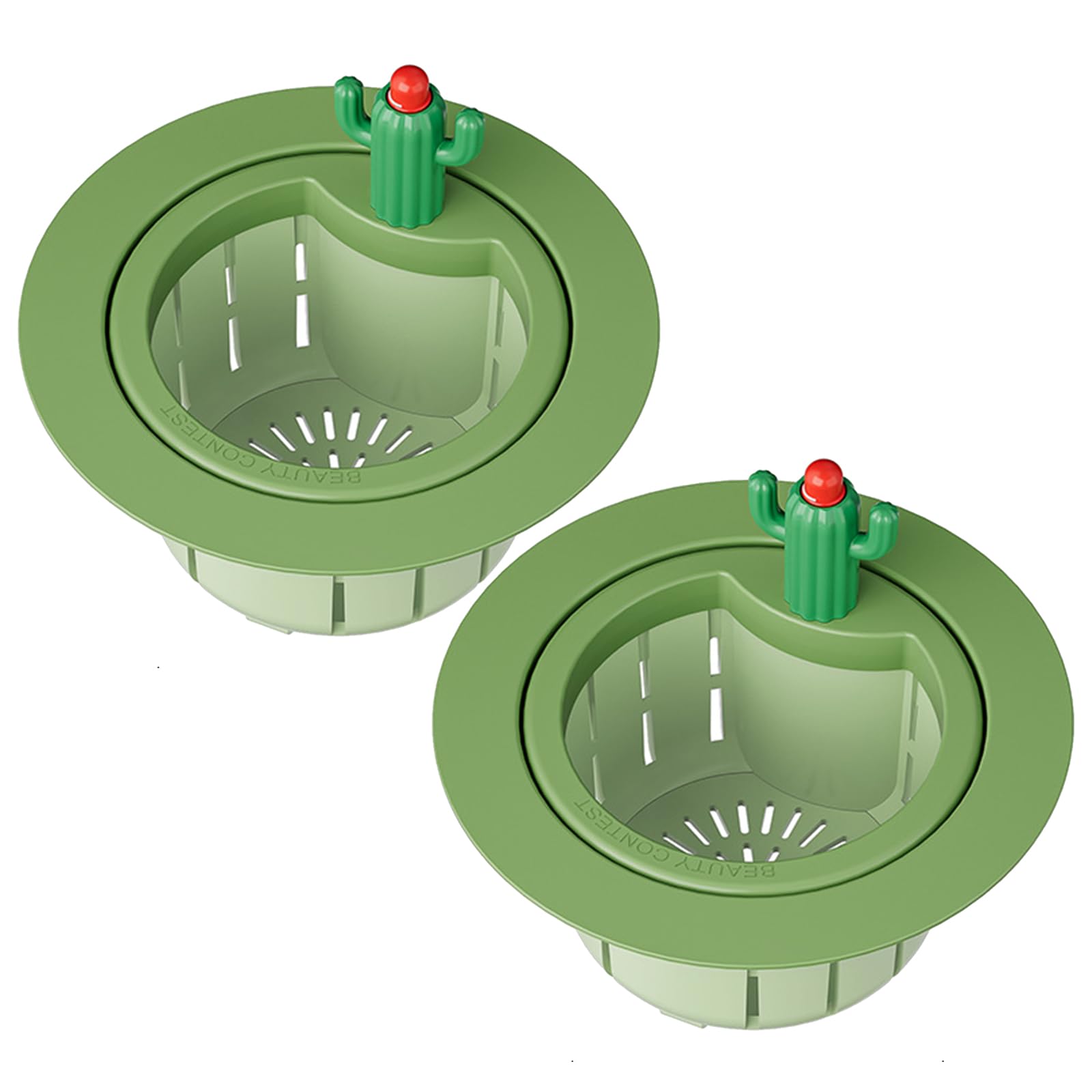 2pcs Cactus Sink Strainer, Strainer Basket, Sinks Drain Strainers, Kitchen Sinks Strainers, Drain Basket Filter Food Waste Catcher, Press Draining for Kitchen Waste Collection Filter