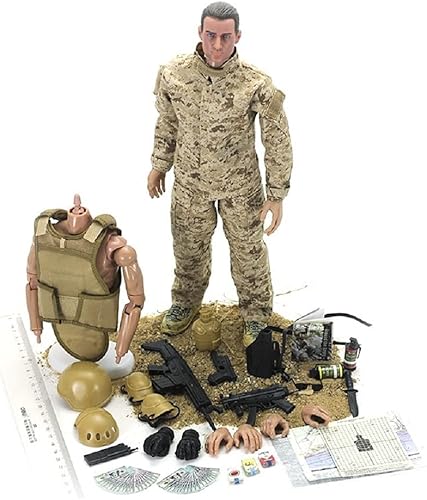 Miniatura 4 de Pipigirl Figura de acción de fuerzas especiales de 1/6 de 12 pulgadas, modelo de soldado flexible del equipo SWAT, para niños, adultos, sellos