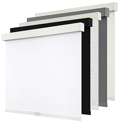 Cordless Blackout Roller Shades Blinds for Windows Free-Stop,Pull Down Room Darkening with Valance,Thermal Insulated Woven Fabric Window Door Blinds for Home,Office,Linen 34" W x 72" H