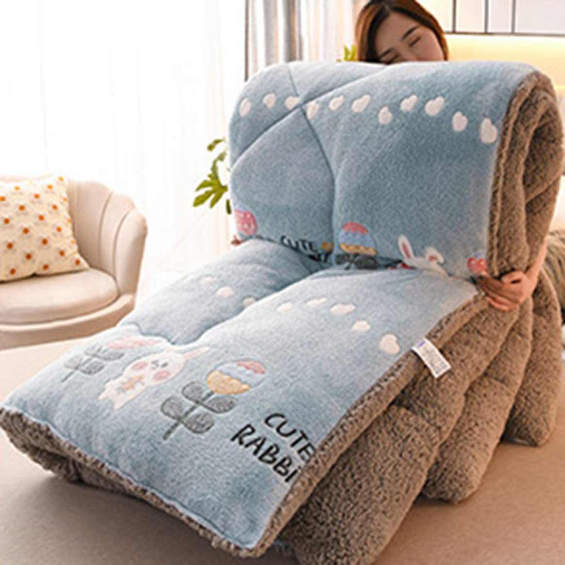 Amazon｜[BKVB] 毛布 ブランケット 掛けふとん ふわふわ 220*240*D は