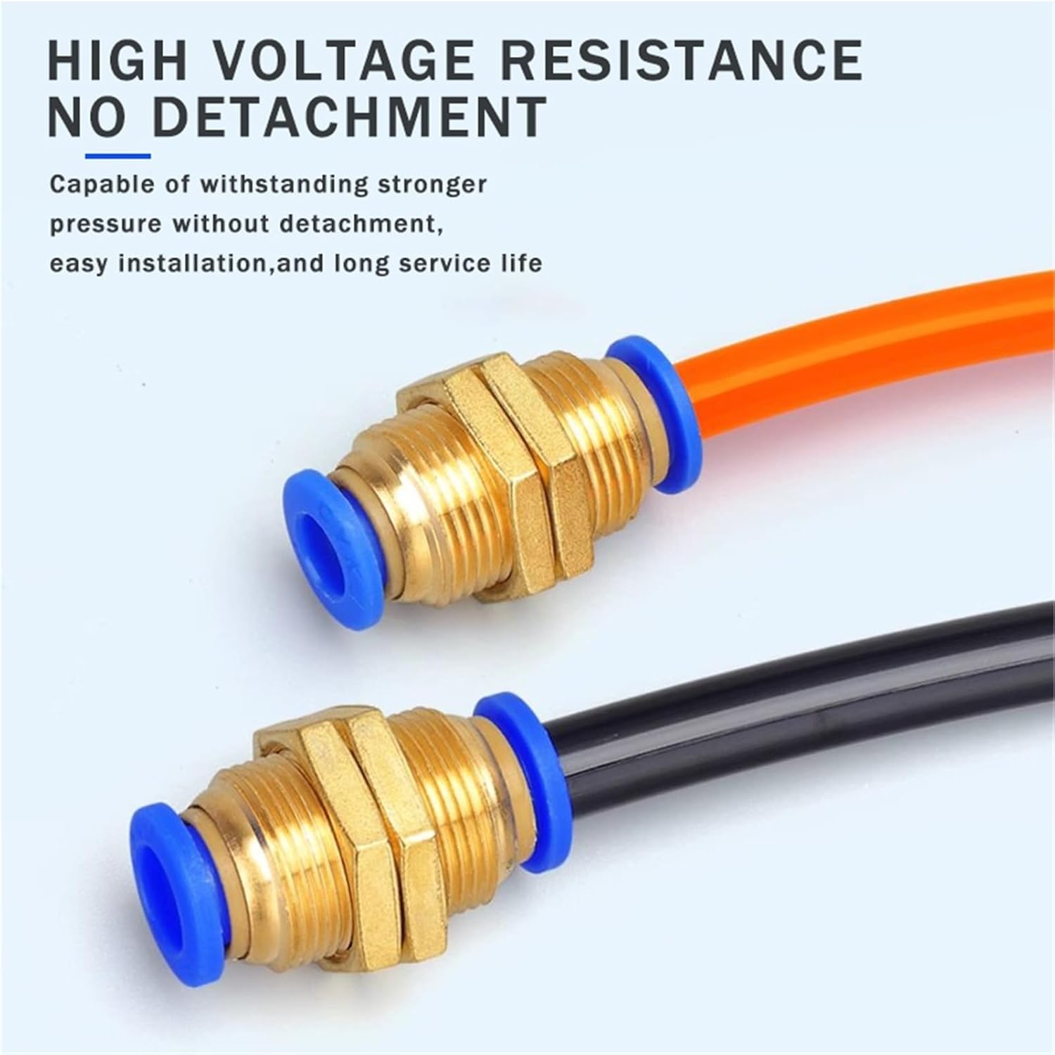 4mm 6mm 8mm 10mm 12mm OD Tube PM Straight Pneumatic Air Fittings Bulkhead Union Push To Connect Quick Release Connector 5Pcs(PM-6)