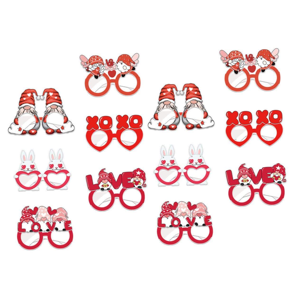 WOFASHPURET Festive Paper Eyeglasses 12pcs Valentine's Day Party Supplies Chic Party Decorations