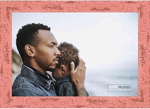 Miniatura 4 de Poster Palooza Marco de fotos de madera rosa Shabby ChicFarmhouse de 13 x 16 pulgadas, acrílico UV, respaldo de espuma y accesorios para colgar, 13