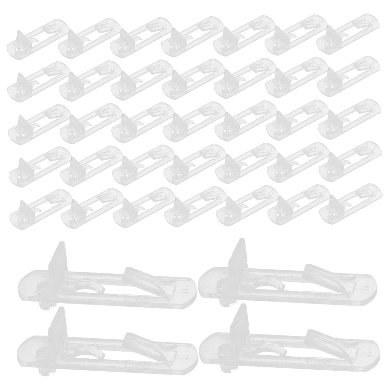 ETHZZLE 80Pcs Transparent Shelf Support Pegs Plastic Clips for Cabinet Shelves Durable and Easy to Use for Kitchen Cabinets Closets and Sideboards