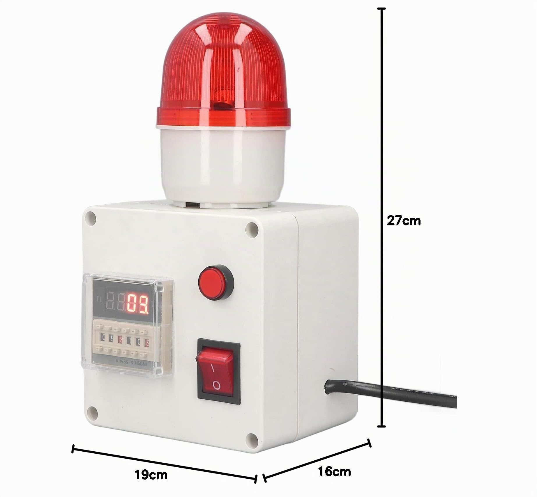 Sirena con Timer a Ciclo Industriale, Allarme Sonoro di Temporizzazione con Spina Europea Ad Alta Precisione 220 V per la Produzione,Cicalino e altoparlante