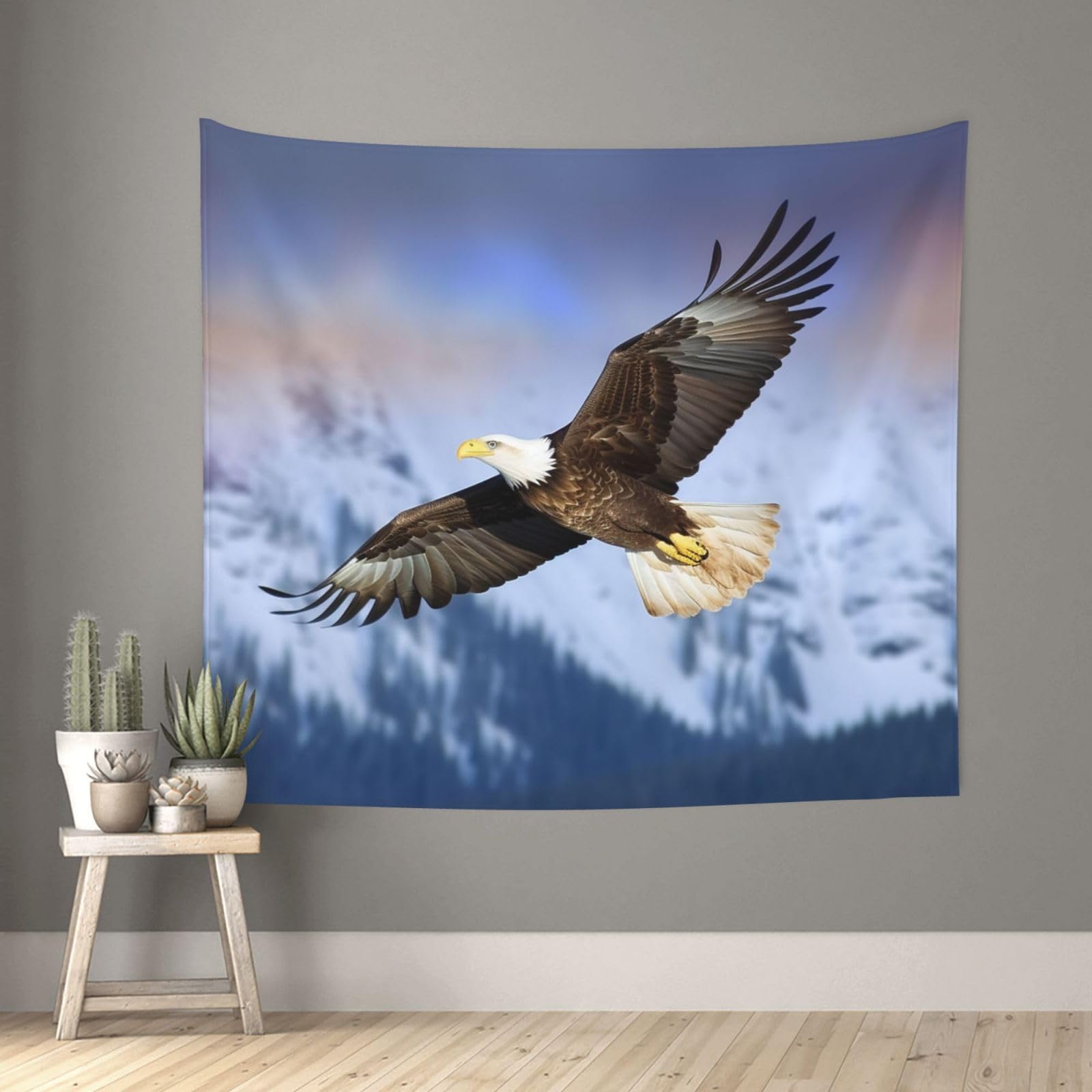 FodPand Bald Eagle Flying Tapestry for Bedroom Aesthetic, Wall Hanging Tapestries Art Decor Backdrop Wall Tapestry for Dorm Living Room Funny Poster Party Banner Background 51" X 60"