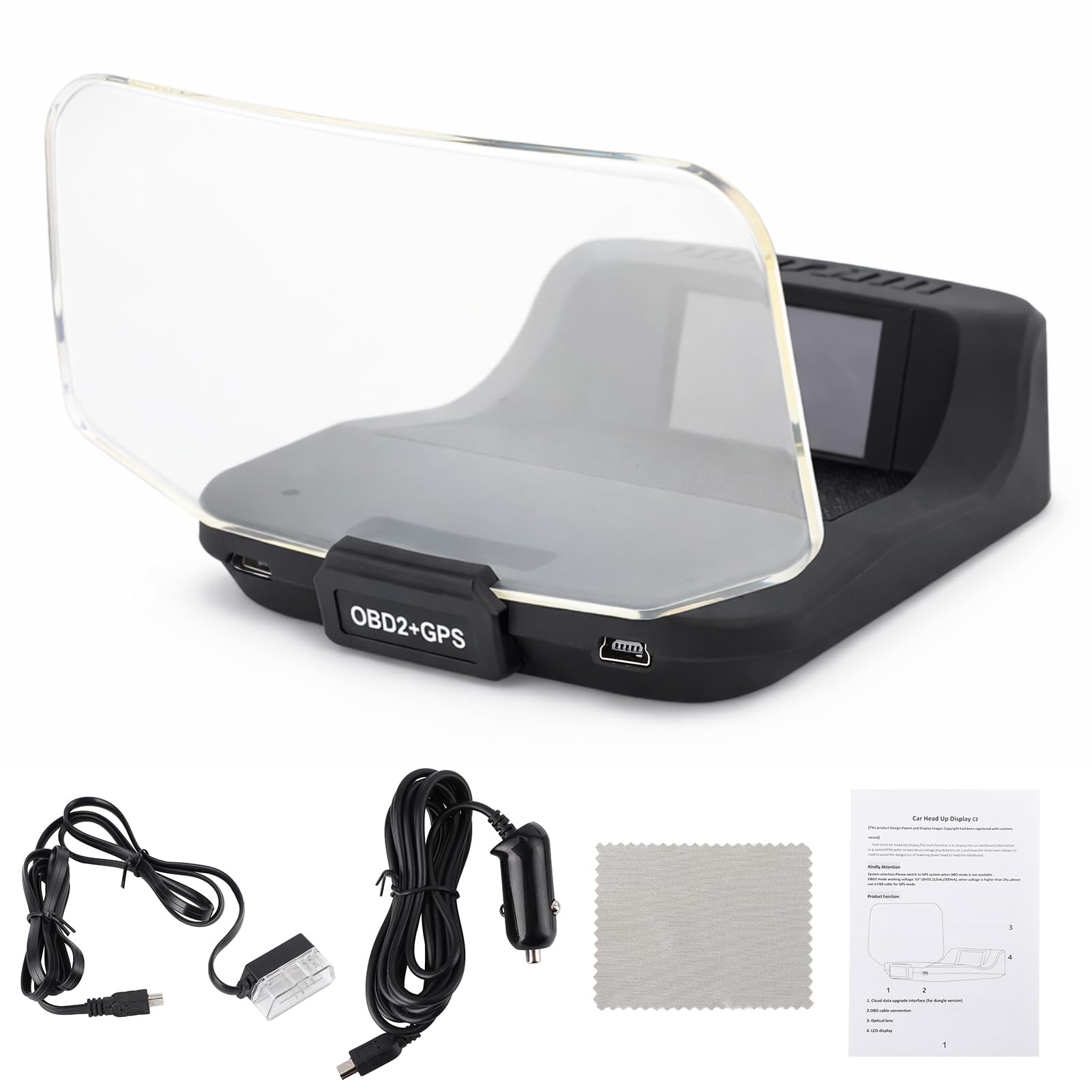 OBD2 Gauge Display, Real-Time Speedometer RPM Water Temp Monitoring Universal Digital HUD Projector for Car Truck SUV Vehicle Data Display for Drivers Safety Commuting Road Trips