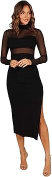 Petal & Pup Farrow Long Sleeve Midi Dress - Black XS at Amazon Women's  Clothing store