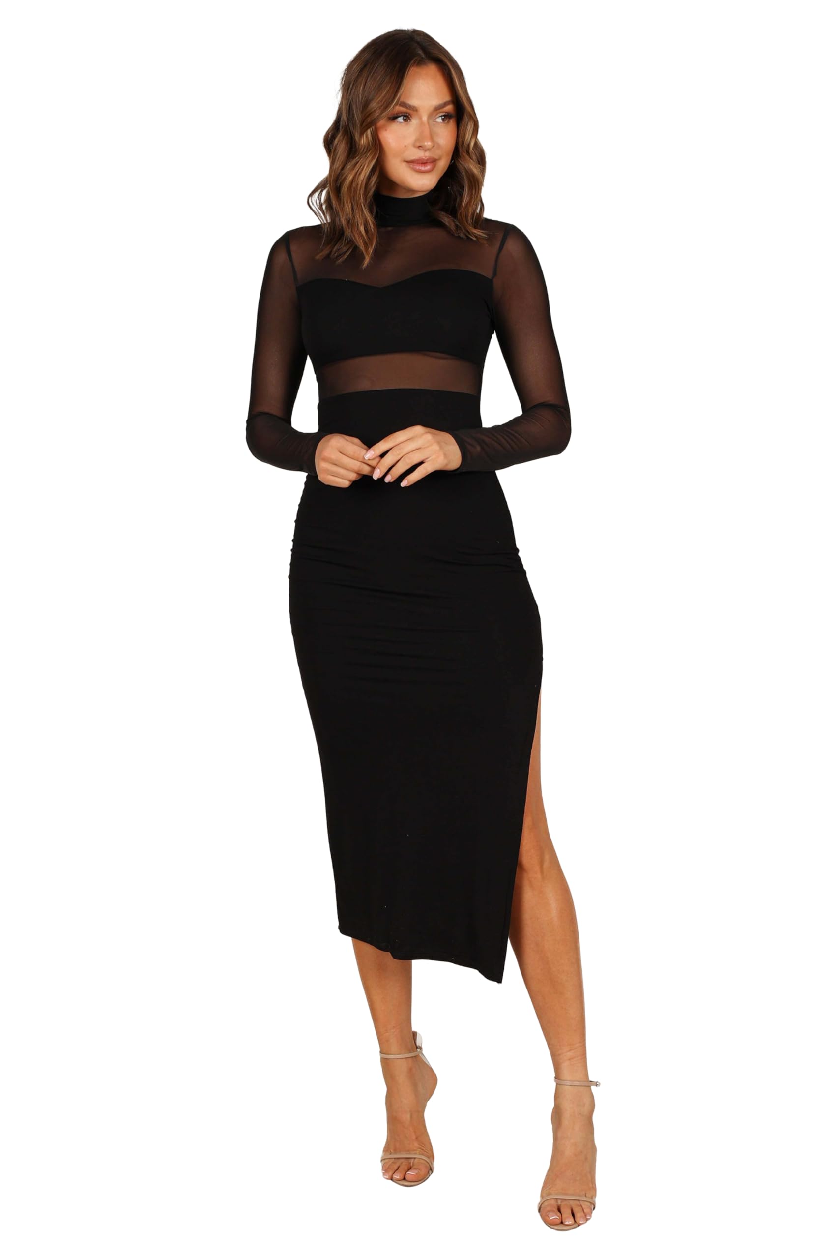 Petal Pup Womens Farrow Long Sleeve Midi Dress