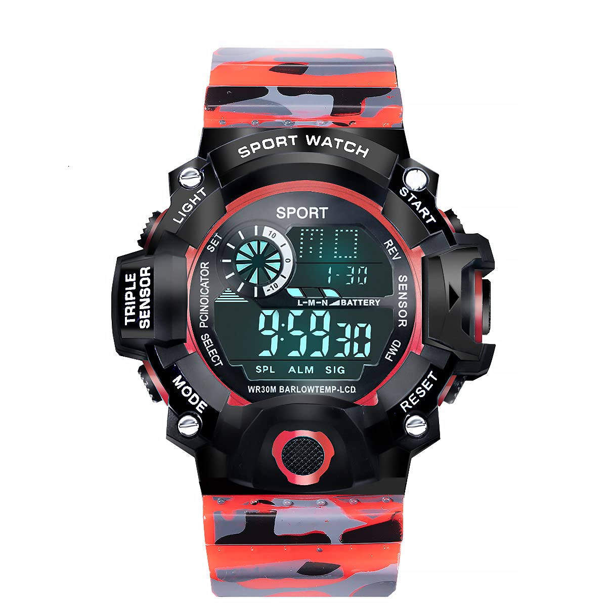LAVAREDO Digital Sports Multi Functional Black Dial Watch for Mens Boys -LAVA315 (Red) (B09812TZWY) Amazon Price History, Amazon Price Tracker