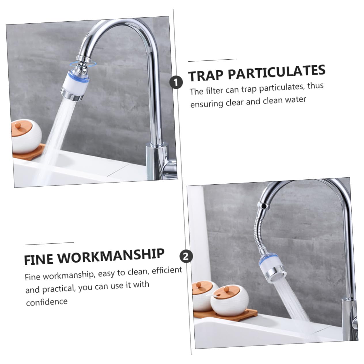 Paquete de 10 filtros de repuesto para cabezal de ducha, filtros de agua de algodón PP para eliminar polvo y sedimentos, mejora la calidad del agua y fácil mantenimiento para la experiencia de baño en