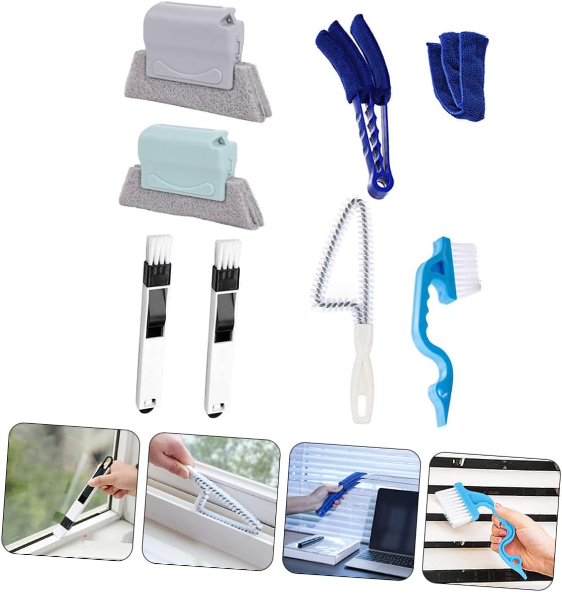 8pcs Multi Functional Cleaning Brush Set for Door Seams Windows Xmas image 5