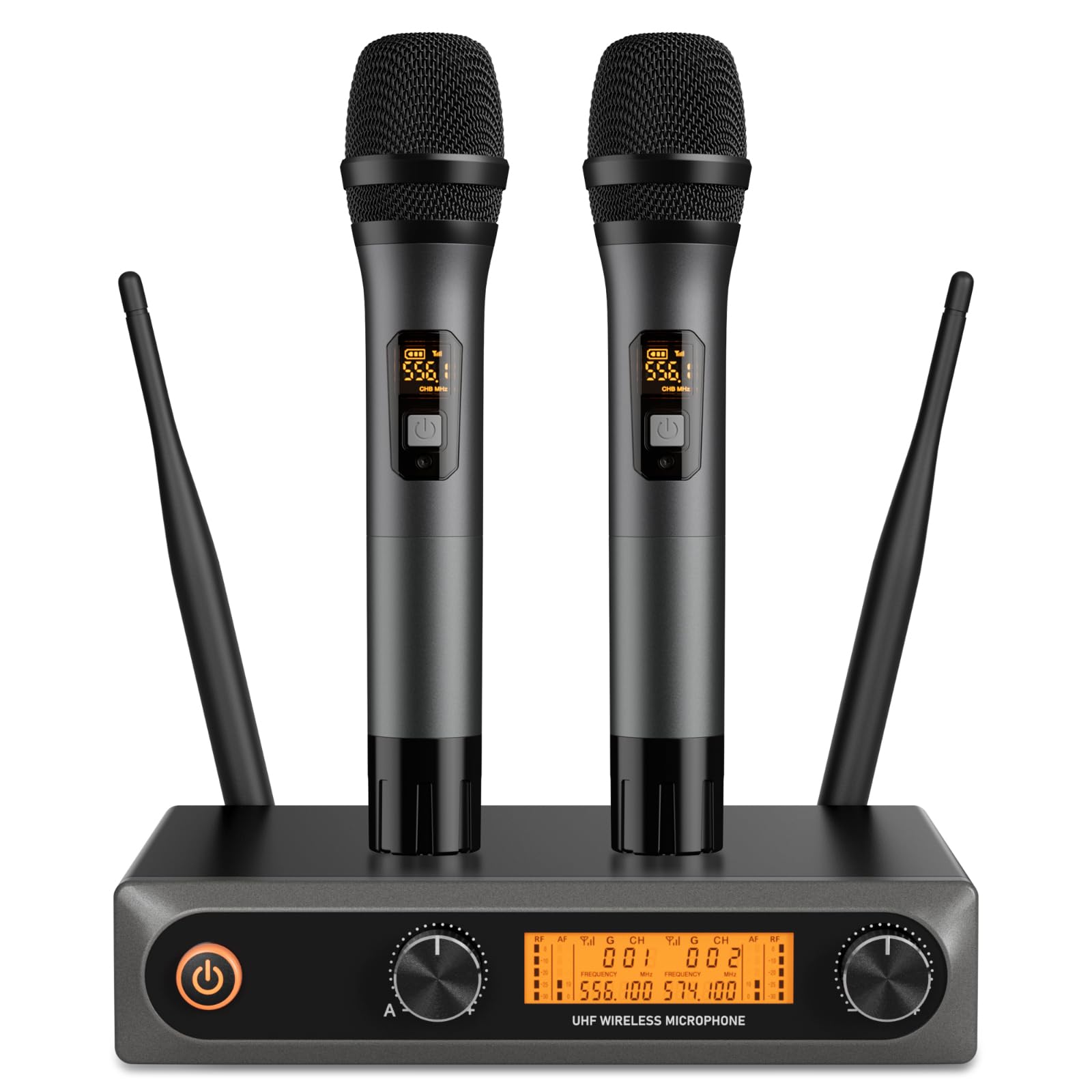voijump Wireless Microphone System, Metal Dual UHF Cordless Mics