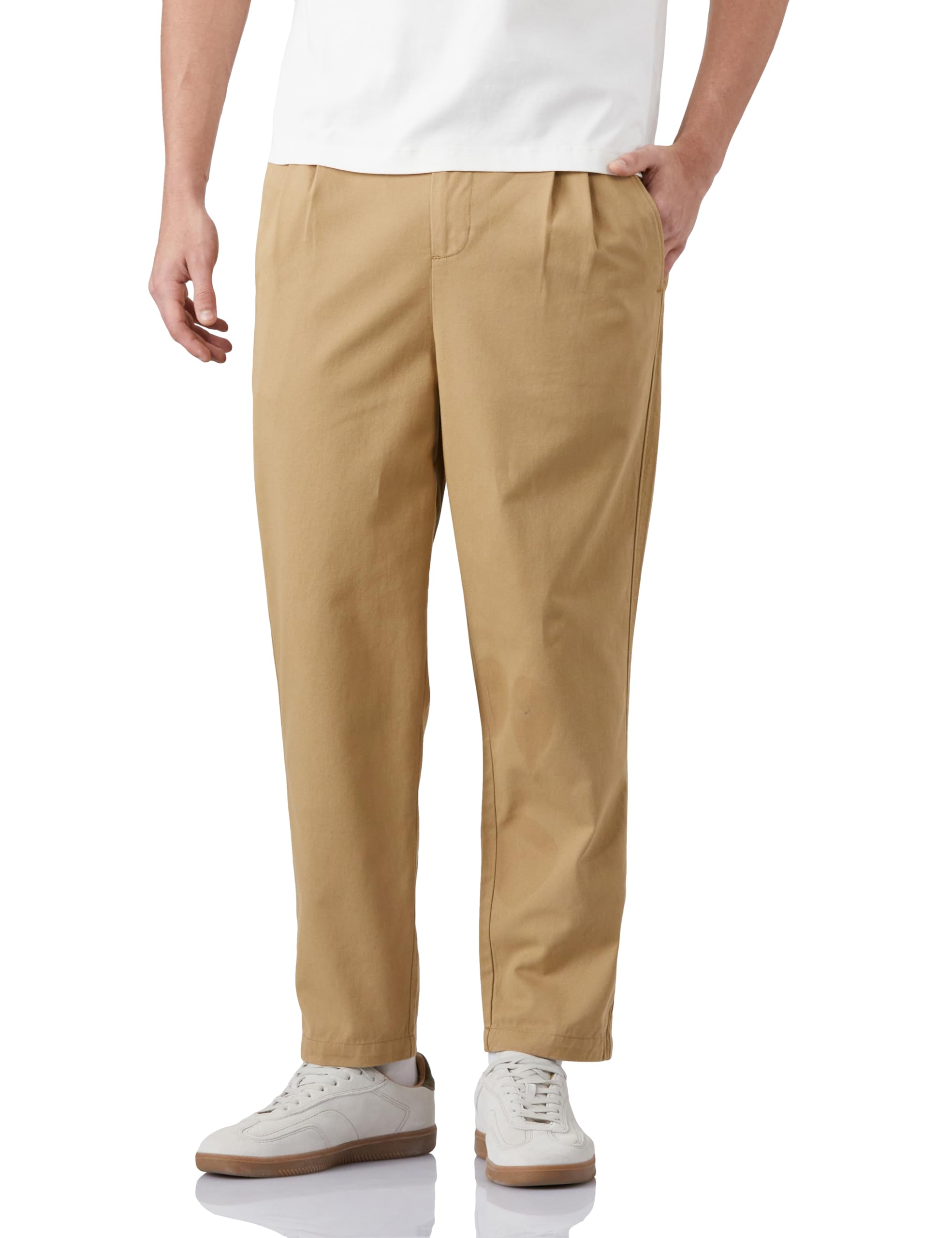 Men's Carrot Fit Pleated Casual Trouser (Constructed Waistband | 100% Cotton | Available in Plus Sizes)