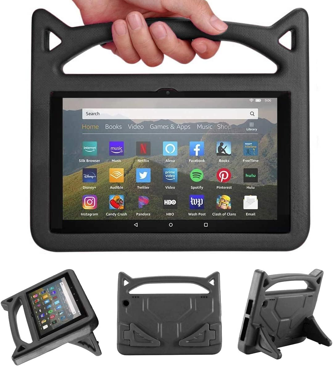 8 inch Tablet case for Kids - (Compatible with 12th/10th Generation, 2022/2020 Release).Black
