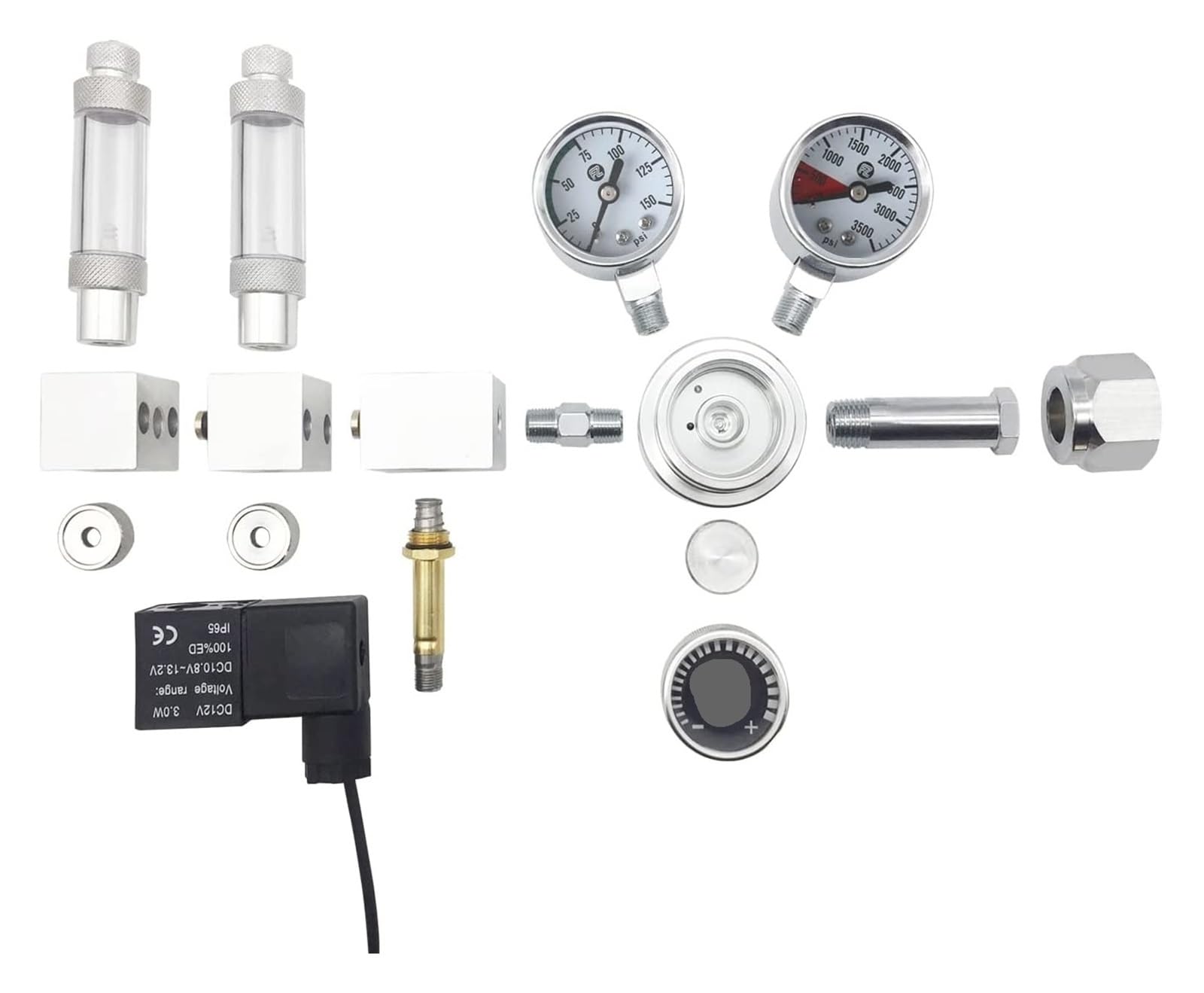 Regulador de CO2 de Doble Etapa Aquarium Pro Series, Salida Ajustable con solenoide de CC y colector desechable(CO2 Regulator,W21.8)