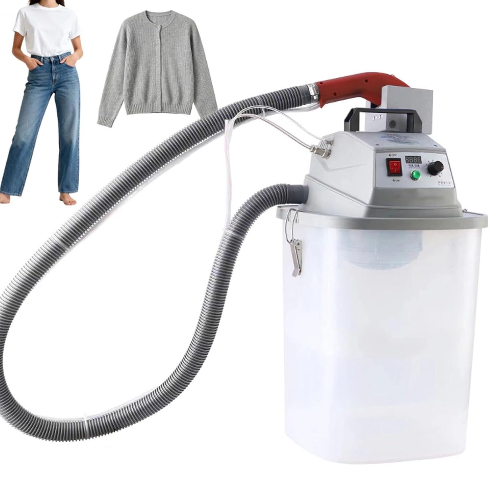Oiyekntd Electric Fabric Thread Trimmer with 30L Storage Bucket, Thread Suction and Cutting, Single Heads Brushless Thread Trimmer, Maximum Speed: 28000/min for Garment Factories